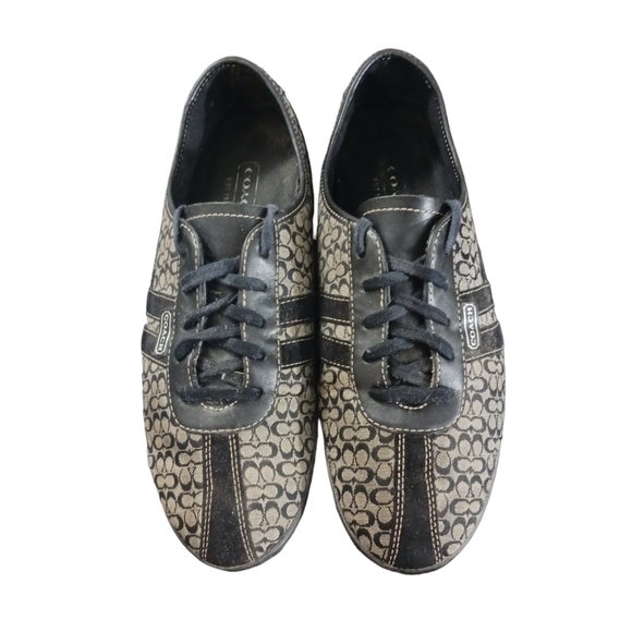 Coach Sneakers Erin Balack and Tan Jacquard Logo - Picture 2 of 10